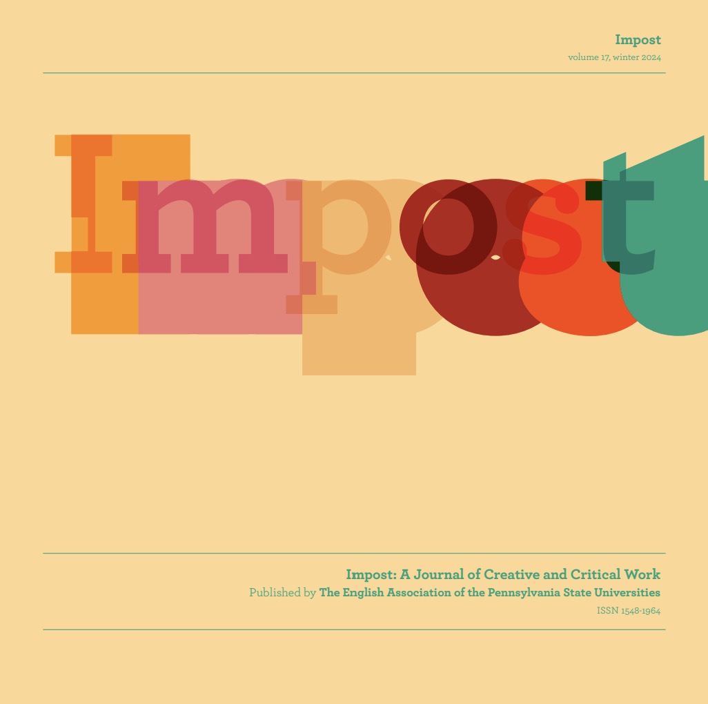 Cover of Impost, the EAPSU journal of creative and critical work. The image is a link to the impost page. 